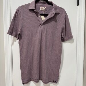 Faherty Brand Isle SS Polo Shirt Mens XS NPF Navy Pink Striped Short Sleeve